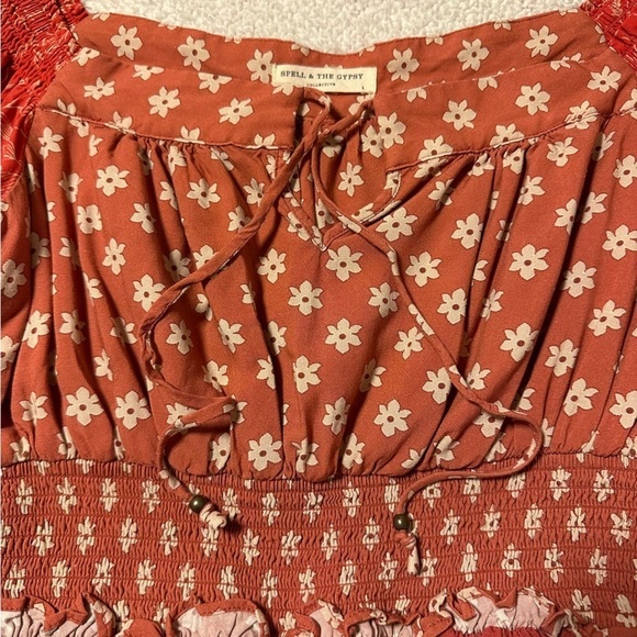 Spell & the Gypsy Tuula Gypsiana Playdress Peasant Boho Mini Dress Ruffle Tiered - Picture 10 of 16